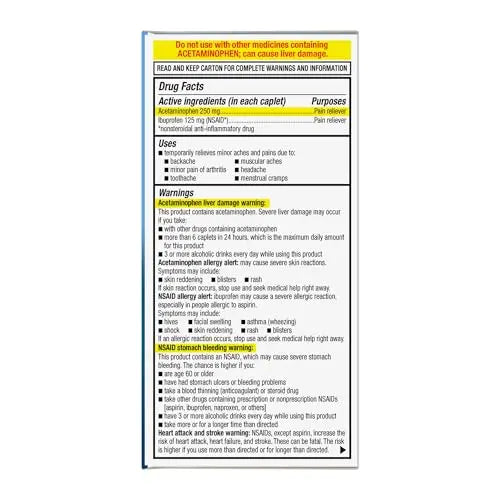 GoodSense Dual Action Acetaminophen and Ibuprofen (NSAID) Tablets, 250 mg/125 mg, Back Pain, 144 Count GoodSense buy supplements canada