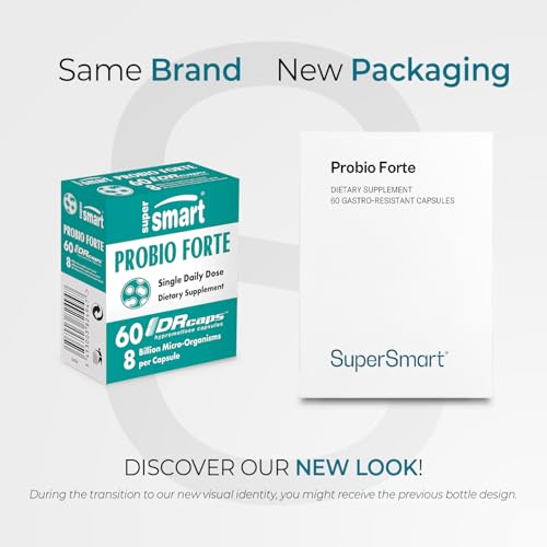 Supersmart - Probio Forte 8 Billion CFU per Capsule (Advanced Formula) - Daily Probiotics Supplement for Women & Men | Non-GMO & Gluten-Free - 60 DR Caps Supersmart buy supplements canada