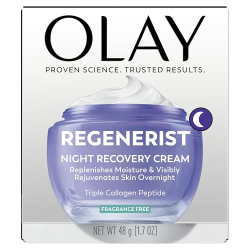 Olay Night Cream for Face, Anti-Aging Face Moisturizer for Women - Fragrance-Free Skin Care, Anti-Wrinkle, Exfoliate, Smooths Texture Olay buy supplements canada