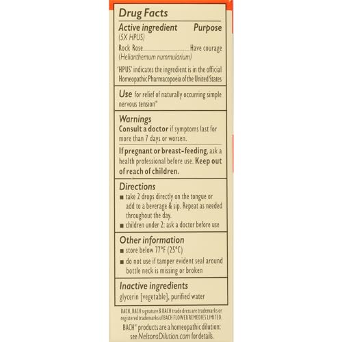 Bach Original Flower Remedies, Rock Rose for Courage (Non-Alcohol Formula), Natural Homeopathic Bach buy supplements canada