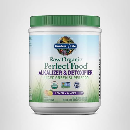 Garden of Life Raw Organic Perfect Food Alkalizer and Detoxifier, Lemon Ginger Flavored Superfood Powder Supplement, 30 Servings Garden of Life buy supplements canada