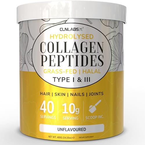 100% Pure Hydrolysed Collagen Peptides Powder - 400g Tub | Halal & Grass-Fed Bovine Collagen CLN Labs buy supplements canada