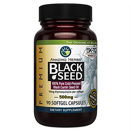 Amazing Herbs Premium Black Seed Oil Capsules - Cold Pressed Nigella Sativa Aids Amazing Herbs buy supplements canada