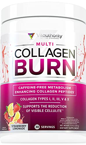 Multi Collagen Burn: Multi-Type Hydrolyzed Collagen Protein Peptides with Hyaluronic Acid Vitauthority buy supplements canada