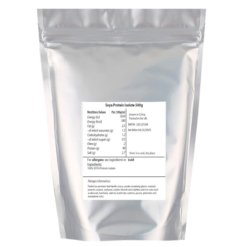 SOYA Protein Isolate (90% Protein) 500g by Hatton Hill, Unflavoured, Vegan Protein Shake Hatton Hill buy supplements canada