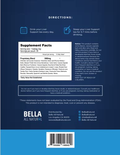 Bella All Natural Liver Detox Drink - Liver Cleanse Detox & Repair Tea with Blessed Thistle Bella All Natural buy supplements canada