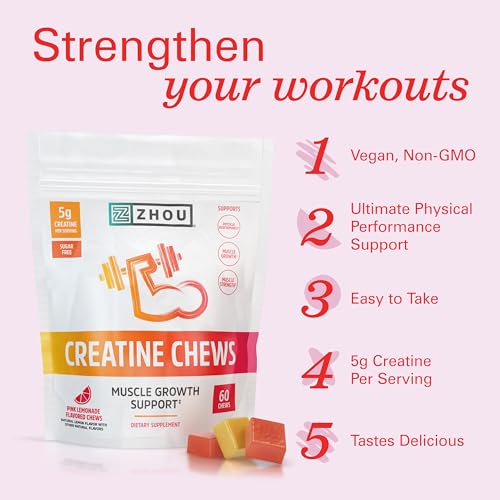 Zhou Nutrition Creatine Monohydrate Chewables 5g for Men & Women, Sugar Free Zhou Nutrition buy supplements canada