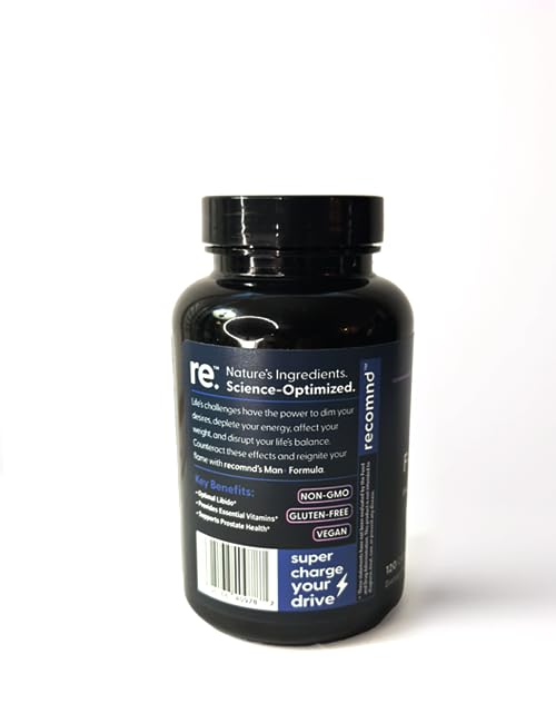 recomnd Nutrition - Man+ Formula, Energy Support, Muscle Support, and Prostate Health Supplements for Men with Vitamin E, Saw Palmetto, Red Korean Ginseng, and More, 120 Capsules recomnd buy supplements canada