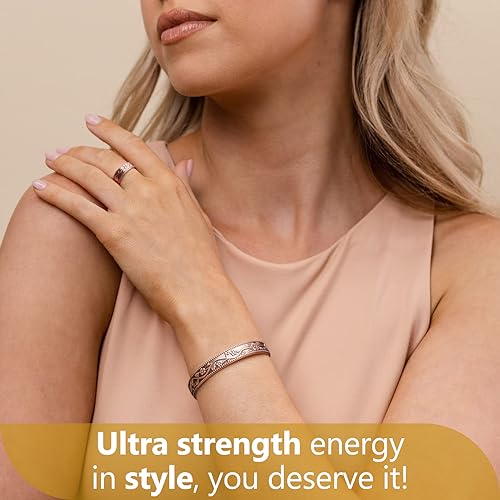 Feraco Magentic Copper Bracelet for Women,Vintage Flower Copper Cuff Bracelet Feraco buy supplements canada