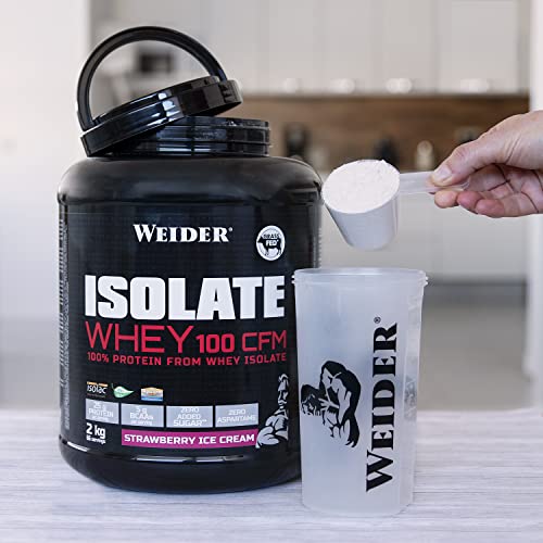 Weider Isolate Whey 100 CFM (2kg) Strawberry Ice Cream Flavour. Protein Powder with 25g Proteins Weider buy supplements canada