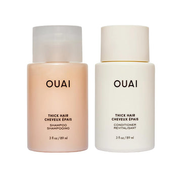 OUAI Thick Hair Shampoo & Conditioner Set, Travel Size - Moisturizing Shampoo & Conditioner - With Keratin, Marshmallow Root, Shea Butter & Avocado Oil - Sulfate, Paraben & Phthalate Free (3 Oz) OUAI buy supplements canada