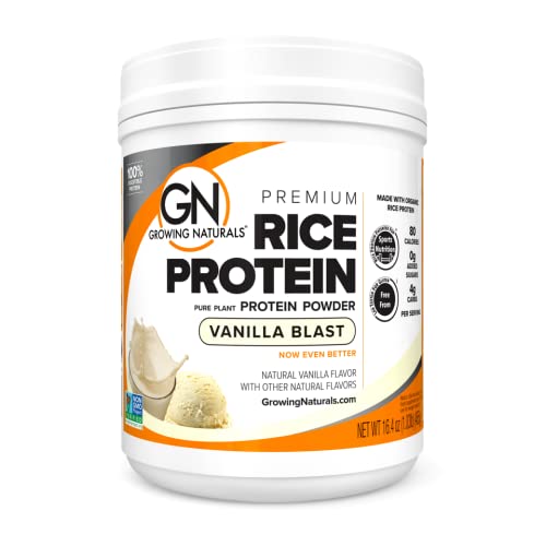 Growing Naturals | Vanilla Rice Powder 15g Plant Protein | 2.8G BCAA, Low-Carb Growing Naturals buy supplements canada