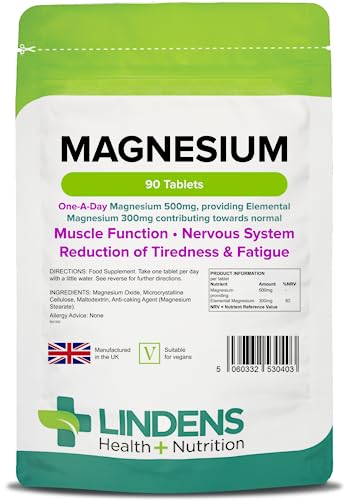 Lindens 500mg Magnesium Tablets | 90s 1-a-Day | Made in The UK | Tiredness, Muscle Lindens buy supplements canada