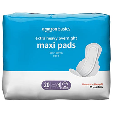 Amazon Basics Thick Maxi Pads with Flexi-Wings for Periods, Extra Heavy Overnight Absorbency Amazon Basics buy supplements canada