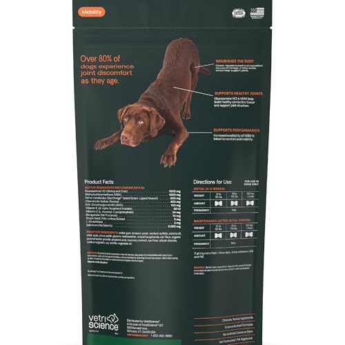 VetriScience Ultimate Strength Hip & Joint Supplement for Dogs, GlycoFlex Plus – MSM, Chondroitin & Green-Lipped Mussel Chews for Mobility, Flexibility, Comfort & Support, Peanut Butter Flavor 120 Cnt VETRISCIENCE buy supplements canada