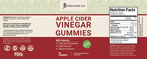 (2-Pack | 120 Gummies) Premium Apple Cider Vinegar Gummies - Raw, Natural, Unfiltered ACV JB Wellness Co buy supplements canada