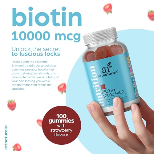 Artnaturals Biotin Gummies for Hair Growth - (100 Gummies - 10000mcg) - Natural Strawberry Artnaturals buy supplements canada