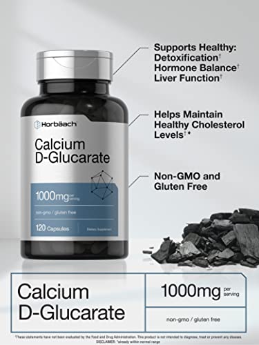 Calcium D-Glucarate 1000mg | 120 Capsules | Non-GMO, Gluten Free Supplement Horbäach buy supplements canada