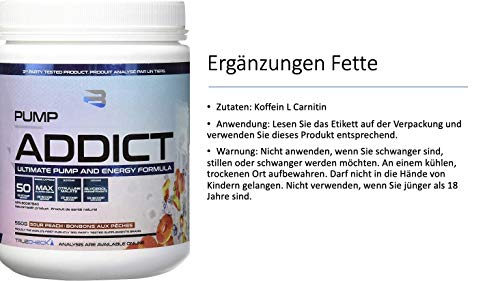 BELIEVE Pump Addict Ultimate Pre-Workout and Energy Formula Sour Peach, 550 g Believe buy supplements canada
