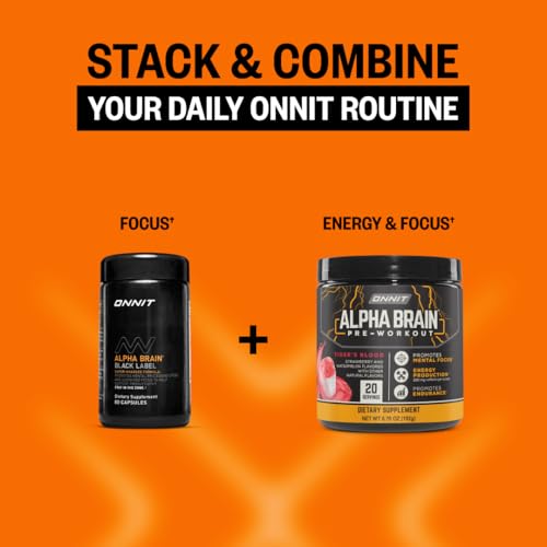 ONNIT Alpha Brain Black Label Capsules, IGEN Non-GMO Tested Citicoline Brain Supplement for Concentration and Memory, Lion’s Mane, Lutemax Lutein, L Theanine and Mucuna Pruriens, 80 Count ONNIT buy supplements canada