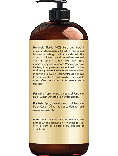 Handcraft Blends Jamaican Black Castor Oil for Hair Growth, Eyelashes and Eyebrows Handcraft Blends buy supplements canada