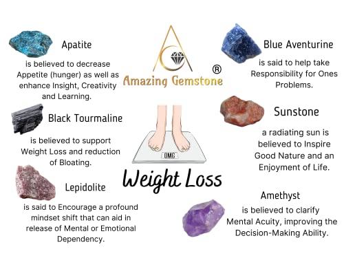 Weight Loss Crystals and Stone Sets Manifestation, Set of 6 Black Tourmaline, Amethyst Amazing Gemstone buy supplements canada