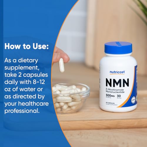Nutricost NMN (Nicotinamide Mononucleotide) 500mg, 60 Capsules - Vegetarian Friendly, 30 Servings, Gluten Free, GMO Free Nutricost buy supplements canada