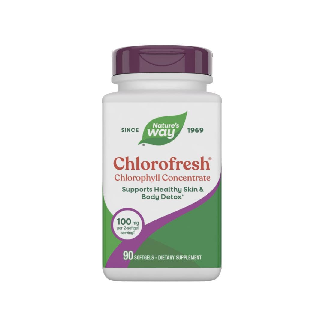 Nature’s Way Chlorofresh Chlorophyll Concentrate Softgels, Chlorophyllin Copper Complex, Internal Deodorant Supplement, Supports Healthy Skin and Detox Pathways Nature's Way buy supplements canada