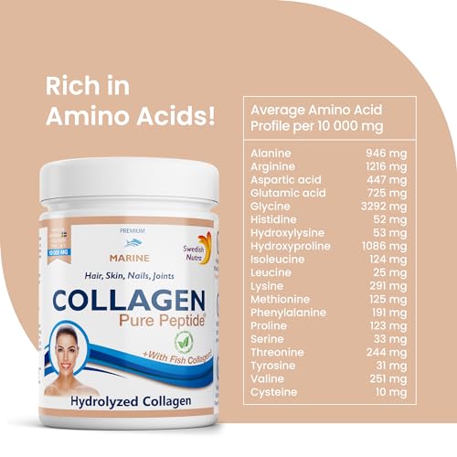 Swedish Nutra Powder Marine Collagen - Pack of 300g, 30 Day Supply | Minimize Fine Lines, Wrinkles & Improve Skin Elasticity | High Absorption Rate Swedish Nutra buy supplements canada