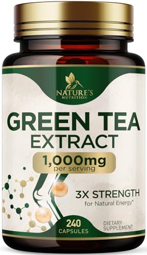 Nature's Green Tea Extract Pills 98% Standardized EGCG 1000mg - 3X Strength for Natural Nature's Nutrition buy supplements canada
