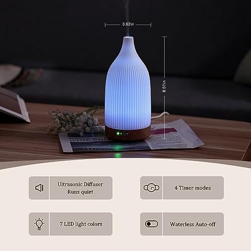 Coolego Ceramic Diffuser, 100ml Essential Oil Diffuser Ultrasonic Cool Mist Aromatherapy Diffuser Coolego buy supplements canada