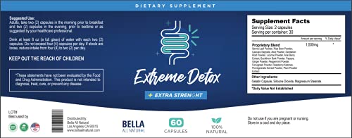 Bella All Natural Extreme Detox - Colon Cleanse and Full Body Detox - 60 Caps Bella All Natural buy supplements canada
