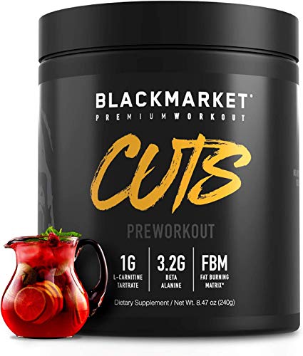 BLACKMARKET CUTS Pre Workout - Flavored Energy Powdered Drink Mix for Men BLACKMARKET buy supplements canada