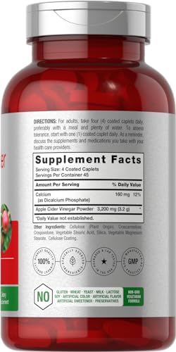 Apple Cider Vinegar Tablets 3200mg | 180 Pills | Vegetarian, Non-GMO & Gluten Free Supplement Horbäach buy supplements canada