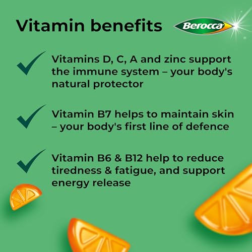 Berocca Immuno Gummy Vitamins, Orange Flavour, Bursting with Immune System Berocca buy supplements canada