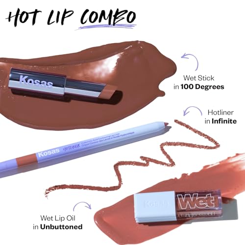 Kosas Wet Lip Oil Gloss - Hydrating Lip Plumping Treatment with Hyaluronic Acid & Peptides, Non-Sticky Finish (Unbuttoned) Kosas buy supplements canada
