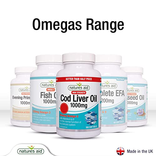 Natures Aid Cod Liver Oil, 1000 mg, 180 Softgel Capsules (High Strength, 254 mg Omega natures aid buy supplements canada