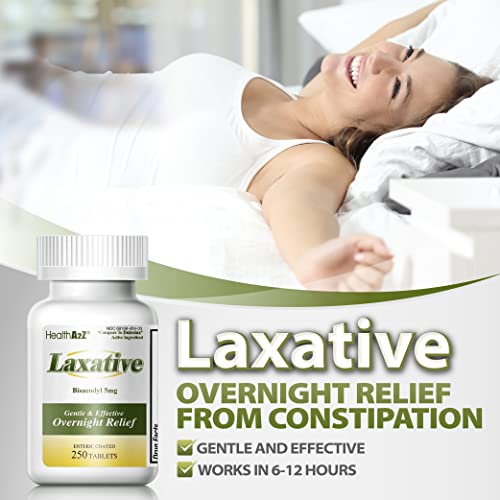HealthA2Z Laxative Bisacodyl 5mg | 250 Counts | Gentle and Fast Overnight Relief HealthA2Z buy supplements canada