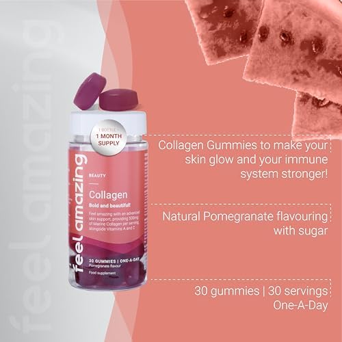 Collagen Gummies with Vitamins A and C, 500mg of Marine Collagen Per Serving, Advanced Skin Support, Feel Amazing buy supplements canada