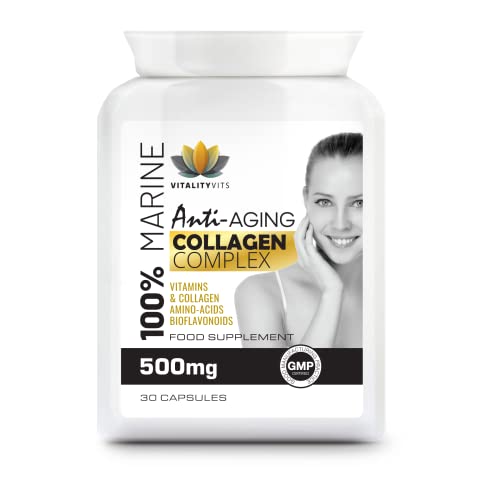 Marine Collagen Complex - High Strength 30 Capsules for Joint Support Hair VITALITYVITS buy supplements canada