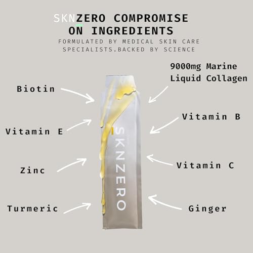 Marine Collagen Liquid 9000mg High Strength Supplement +Biotin, Vitamin B, C, E, Zinc & Turmeric & Ginger SKNZERO buy supplements canada