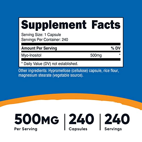 Nutricost Inositol Capsules 500mg, 240 Capsules - Veggie Capsules, Non-GMO, Gluten Nutricost buy supplements canada