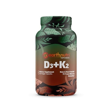 EarthNutri D3 + K2 Bone & Heart Health - 72 Trace Minerals, Vitamin D3 Vitashine, MENA EarthNutri buy supplements canada