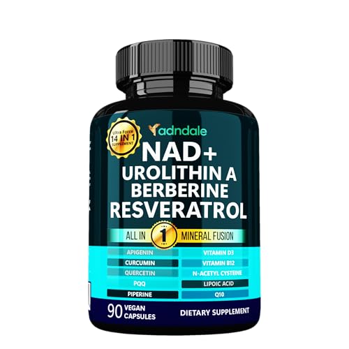 Adndale NAD Supplement. Longevity Formula with Liposomal NAD+, Trans Resveratrol, Urolithin-A, Berberine, CoQ10. NMN Supplement Alternative. 90 Count Adndale buy supplements canada