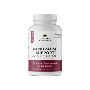 Ancient Nutrition Menopause Support + Collagen Supplement, Hydrolyzed Collagen Peptides, Key Clinically Validated Superfoods, Significant Improvement in Hot Flashes and Sleep Quality, 60 Capsules Ancient Nutrition buy supplements canada