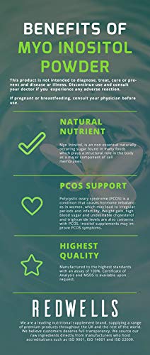 Myo Inositol Powder REDWELLS PCOS & Fertility GMO Free Vegan - 100g Pack REDWELLS buy supplements canada