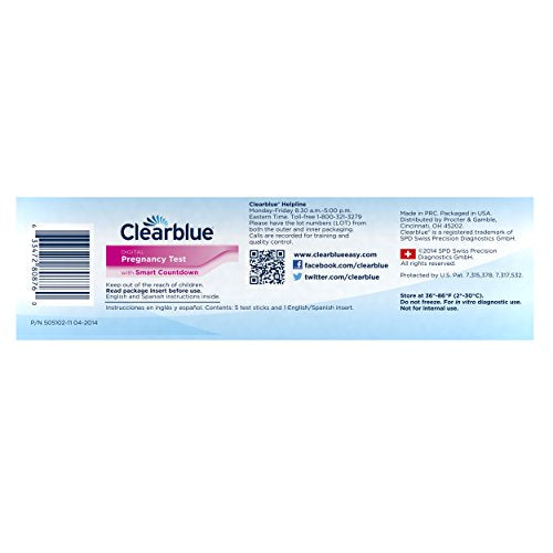 Clearblue Digital Pregnancy Test with Smart Countdown, Multi, 5 count Clearblue buy supplements canada