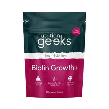 Nutrition Geeks Biotin Hair Growth Supplement - 180 Tablets Enhanced with Zinc Nutrition Geeks buy supplements canada