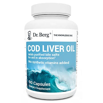 Dr. Berg Cod Liver Oil Capsules from Wild Caught Cod - No Smells or Bad Aftertaste Dr. Berg Nutritionals buy supplements canada