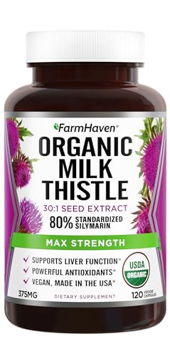 FarmHaven USDA Organic Milk Thistle Capsules | 11250mg Strength | 30X Concentrated FarmHaven buy supplements canada